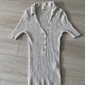 Loulou Studio Cream & Grey Top